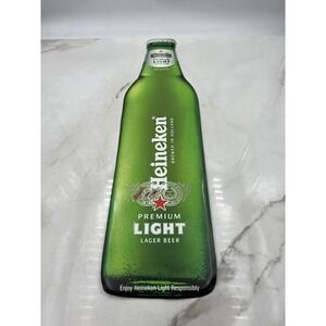 Heineken Light Beer Metal Bottle Sign 2006 Bar Pub Decor Breweriana 28x8 Inch